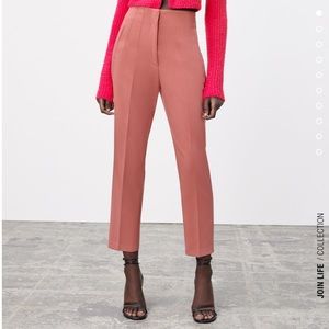 Zara pink high wasted pant